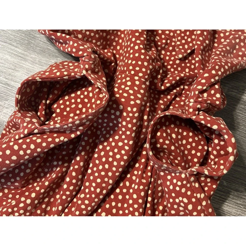 Effie's Heart The Ready Dress in Chamomile Print Burnt Orange Polka Dot Size 1X - Picture 5 of 9